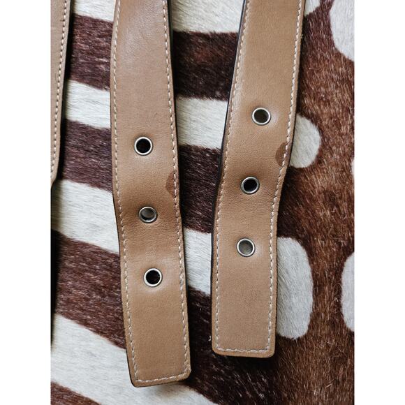 COACH Vintage Brown Leather Silver Hardware Replacement Handles For Handbag 23” - Picture 3 of 5